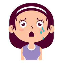 girl crying face cartoon cute