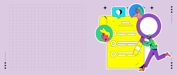 Flat vector concept operation illustration of people for job interview
