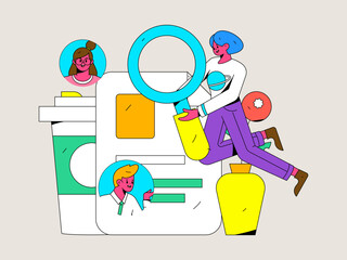 Flat vector concept operation illustration of people for job interview
