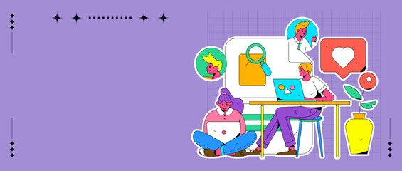 Flat vector concept operation illustration of people for job interview
