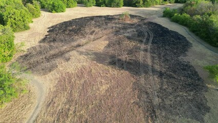 Aerial view of the effects of climate change in Texas