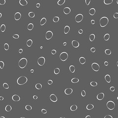 Vector illustration. Spotted grey, black and white background. Geometric abstract pattern with hand drawn contour, line circles. Randomly scattered dots of irregular shape.