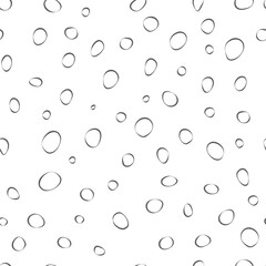 Vector illustration. Spotted grey, black and white background. Geometric abstract pattern with hand drawn contour, line circles. Randomly scattered dots of irregular shape.