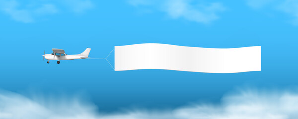 3D Airplane Show Advertising Banner In The Sky © prah