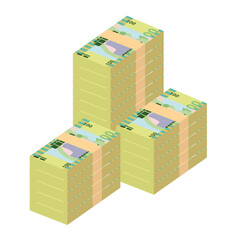 Samoan Tala Vector Illustration. Samoa money set bundle banknotes. Paper money 100 WST. Flat style. Isolated on white background. Simple minimal design.