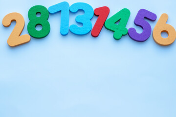 numbers from 1 to and colorful counting educational mathematics sticks isolated.preschooler kid activities,eco wooden digits.decimal system.learn counting,addition subtraction.kindergarten children's