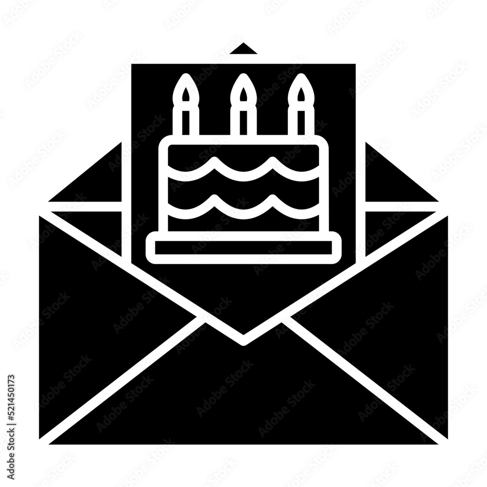 Poster Birthday Invite Glyph Icon