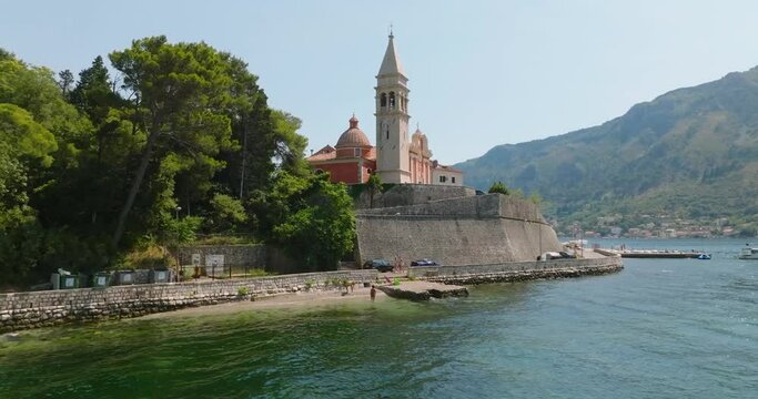  St. Matthias Church  in kotor bay on the stone embankment