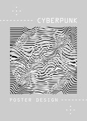 Abstract poster in cyberpunk style for your banner, flyer or business card. Modern, trendy colors, minimalism art.