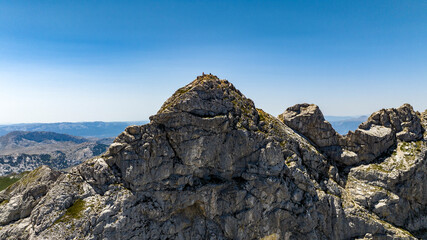 aerial view of bobotov kuk mountain peak montenegro