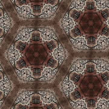 Luxury mixed motifs design for decoupage paper, wrapper, floor carpet and textile fabric printing. Abstract curly line pattern background for interior wall, ceramic tiles, area rugs printing