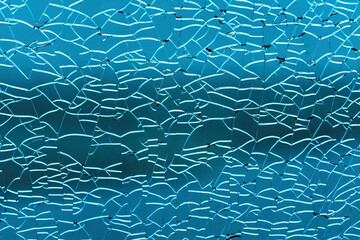 abstract crack glass plexiglass texture background broken detail blue color