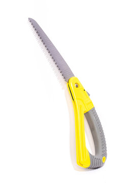 Pruning saw, garden tool isolated on whtie