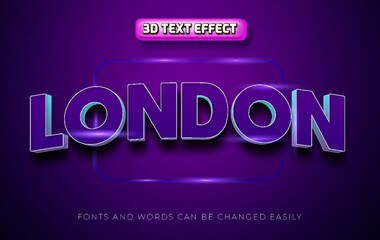 London blue 3d editable text effect style