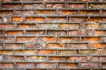 Yellow and red brick wall