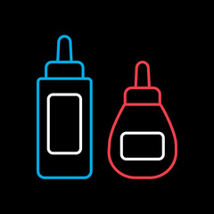 Ketchup mustard and mayonnaise spicy bottle icon