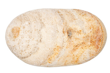 Top view of single brown pebble