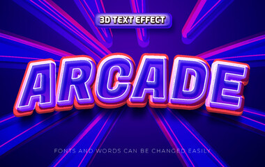 Arcade gaming 3d editable text effect style