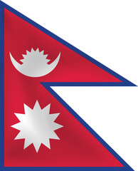 National flag of Nepal. Realistic pictures flag