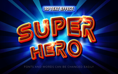 Super hero 3d editable text effect style