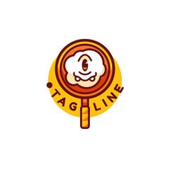 Monster Egg logo design template with cute details