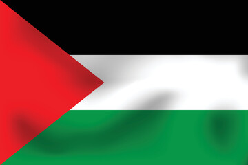 National flag of Palestine. Realistic pictures flag