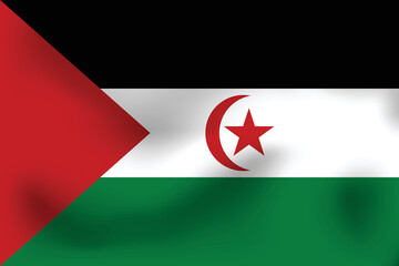 National flag of Sahrawi Arab Democratic. Realisitic pictures flag