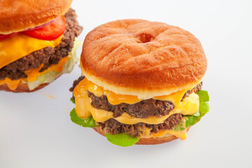 Two Brioche donut burgers deal meal