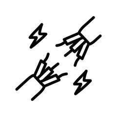 Obraz premium Broken wire olor line icon. Pictogram for web page