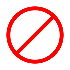 Do not red circle crossed sign, don't doing something, stop or prohibited isolated sign	