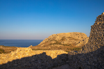 Fototapeta na wymiar A view of the east coast of the island of Rhodes, Greece, Europe.