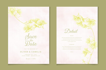 Elegant flower watercolor background card. Wedding floral invitation .