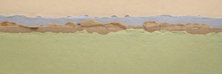 abstract landscape in pastel tones - a collection of handmade rag papers, web banner