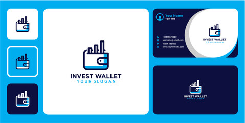 investment logo design with wallet and business card