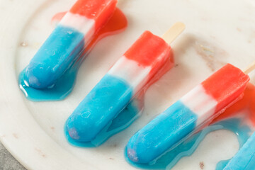 Homemade Red White Blue Popsicle