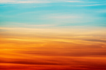Amazing cloudscape on the sky at sunset.
