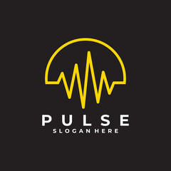 pulse logo vector design template