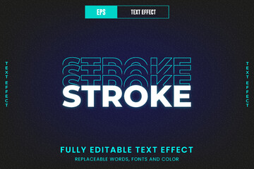 Stroke editable vector text effect 