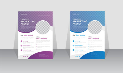Corporate business flyer template design. a4 flyer, business flyer, brochure, magazine, or flier mockup in bright colors. vector template