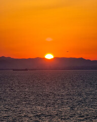 Tramonto nel porto di Valencia