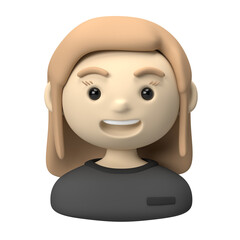 female 3d avatar with black t-shirt as content creator