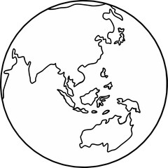 Asia earth globe illustration