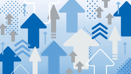 上昇する矢印の背景・青