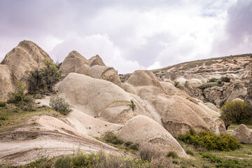 Fototapeta na wymiar Rock Formations in the Kepez Sarica Valley, Cappadocia, Turkey
