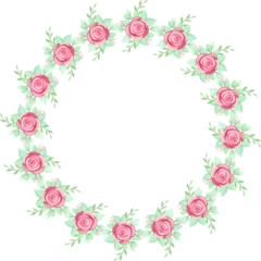 Raamstickers Bloemen Wreath rose flower, for wedding invitation, greeting card, poster, background ornament, frame and other
