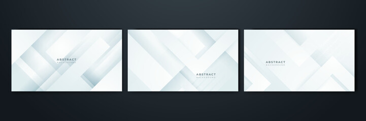 Naklejka premium Abstract white geometric shape with futuristic concept background. White texture background