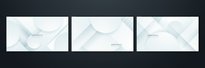 Naklejka premium Abstract white geometric shape with futuristic concept background. White texture background