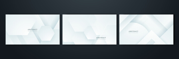 Abstract white geometric shape with futuristic concept background. White texture background