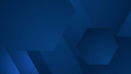 Fototapeta premium Abstract background design with blue geometric shapes. Modern dark blue background. Vector abstract graphic design banner pattern background template.
