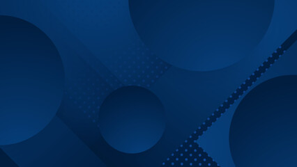 Fototapeta premium Abstract background design with blue geometric shapes. Modern dark blue background. Vector abstract graphic design banner pattern background template.